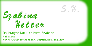 szabina welter business card